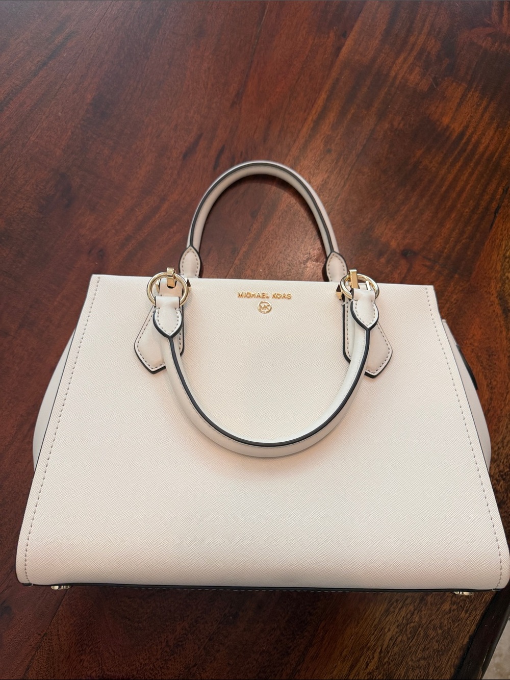Michael Kors Blush Saffiano Leather Satchel with Gold Hardware